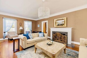 TV, fireplace, offices