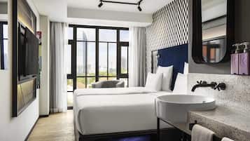 Ropa de cama de alta calidad y minibar