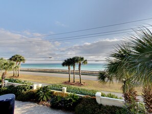 Enjoy breathtaking views of the ocean from this beachfront balcony.