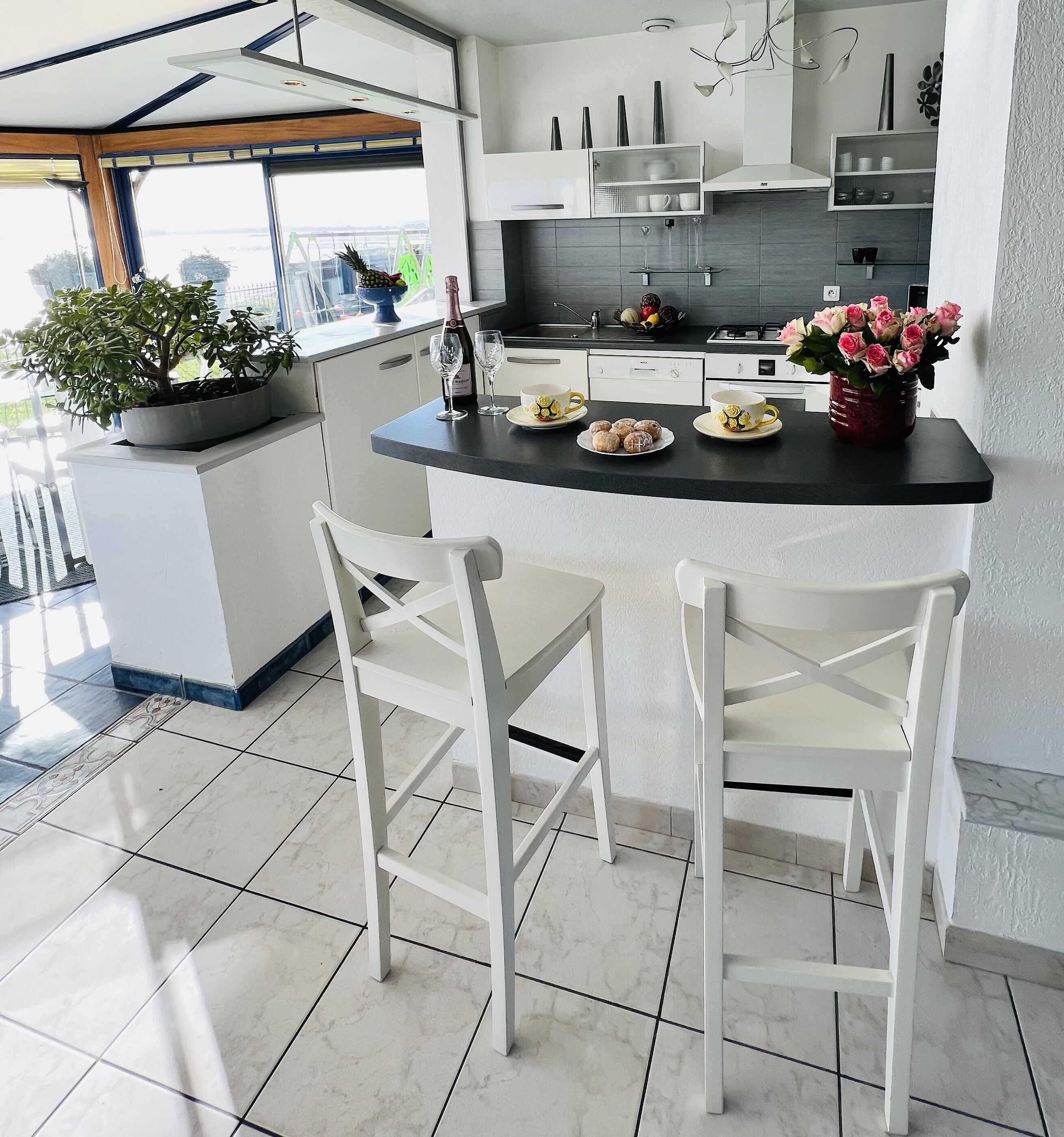 Réfrigérateur, micro-ondes, four, plaque de cuisson