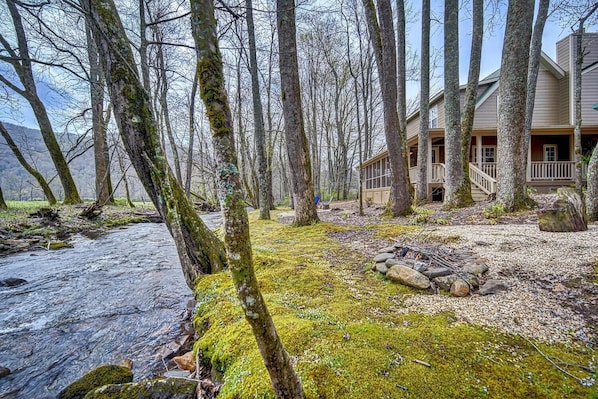 Exterior - Creekfront Hayesville cottage with beautiful sunrise and sunset views! (Hayesville)