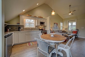 Fridge, microwave, oven, stovetop - Creekfront Hayesville cottage with beautiful sunrise and sunset views! (Hayesville)