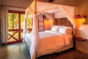 Deluxe kamer, 1 twee- of 2 eenpersoonsbedden, veranda, uitzicht op tuin | Gratis wifi