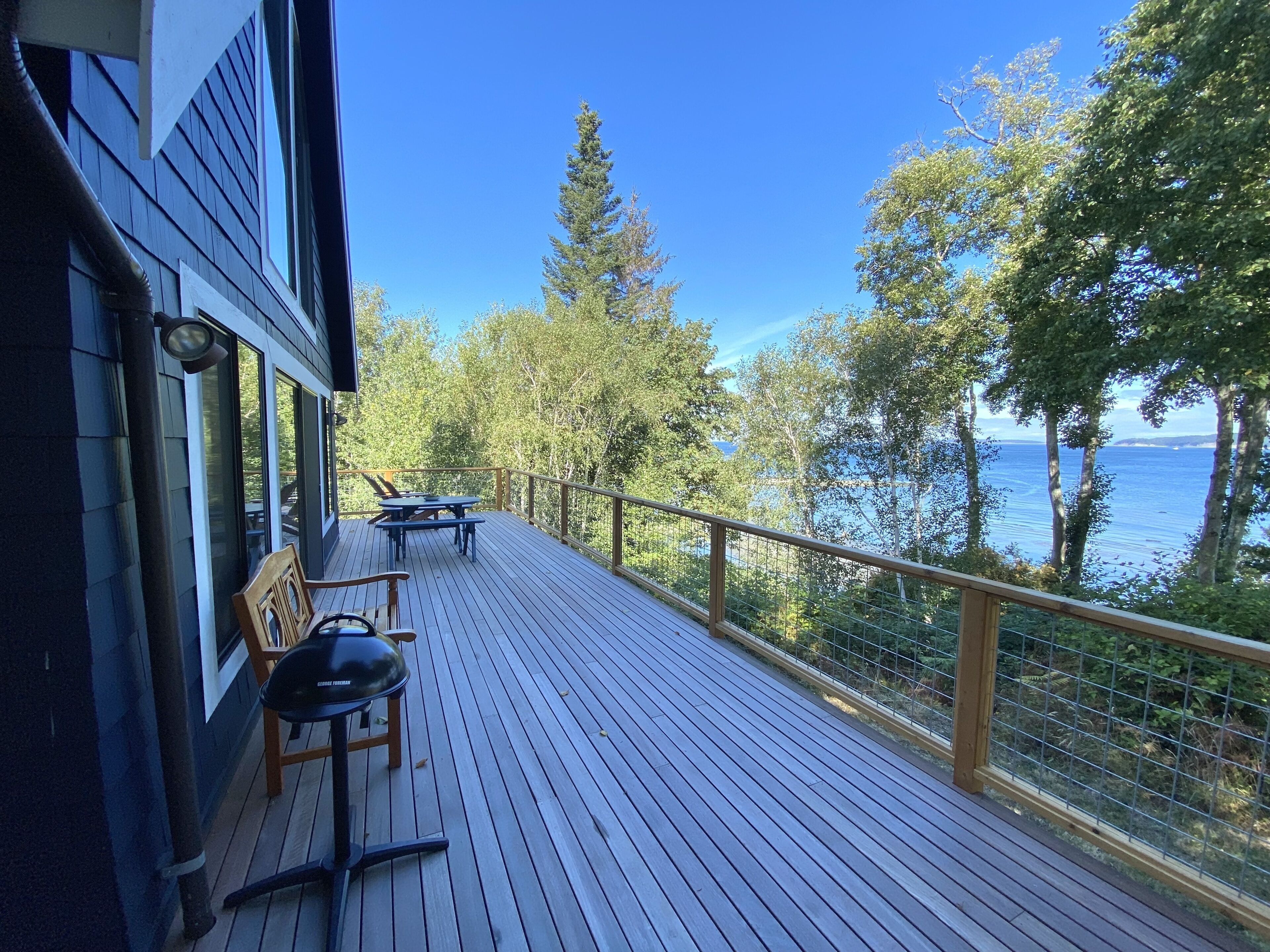 Summer deck views. Electric George Forman grill.