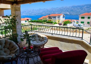 Design Apartment, 2 Bedrooms, Pool Access, Sea View | Terrace/patio - Wild Wind Residence (Razanac)