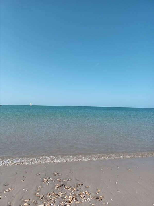 Plage à proximité, chaises longues