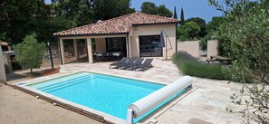Outdoor pool - Recent villa with air conditioning and private pool on the heights of Barjac (Barjac)