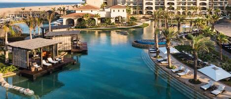 Piscine extérieure, piscine à débordement