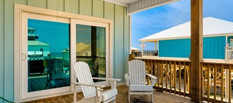 Beach house with Gulf views, deck, hot tub, new pool, grill, & WiFi