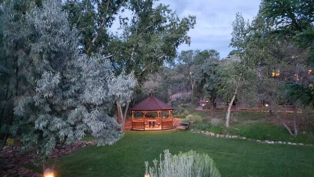 Property grounds - Fort Marcy 57 | Walk to Plaza | Kiva Fireplace | Full Kitchen | Hot Tub | Pool | Single Level (Santa Fe)