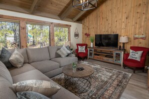 Televisión y chimenea