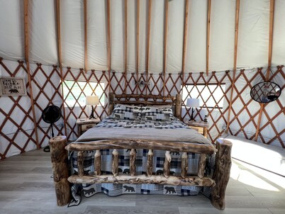 Pet friendly glamping in a private yurt with stunning 360° views by Forest