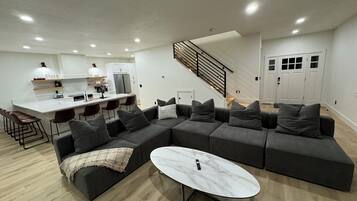 Smart TV, fireplace, video games, books