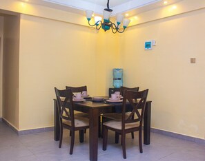Opções para refeição no quarto