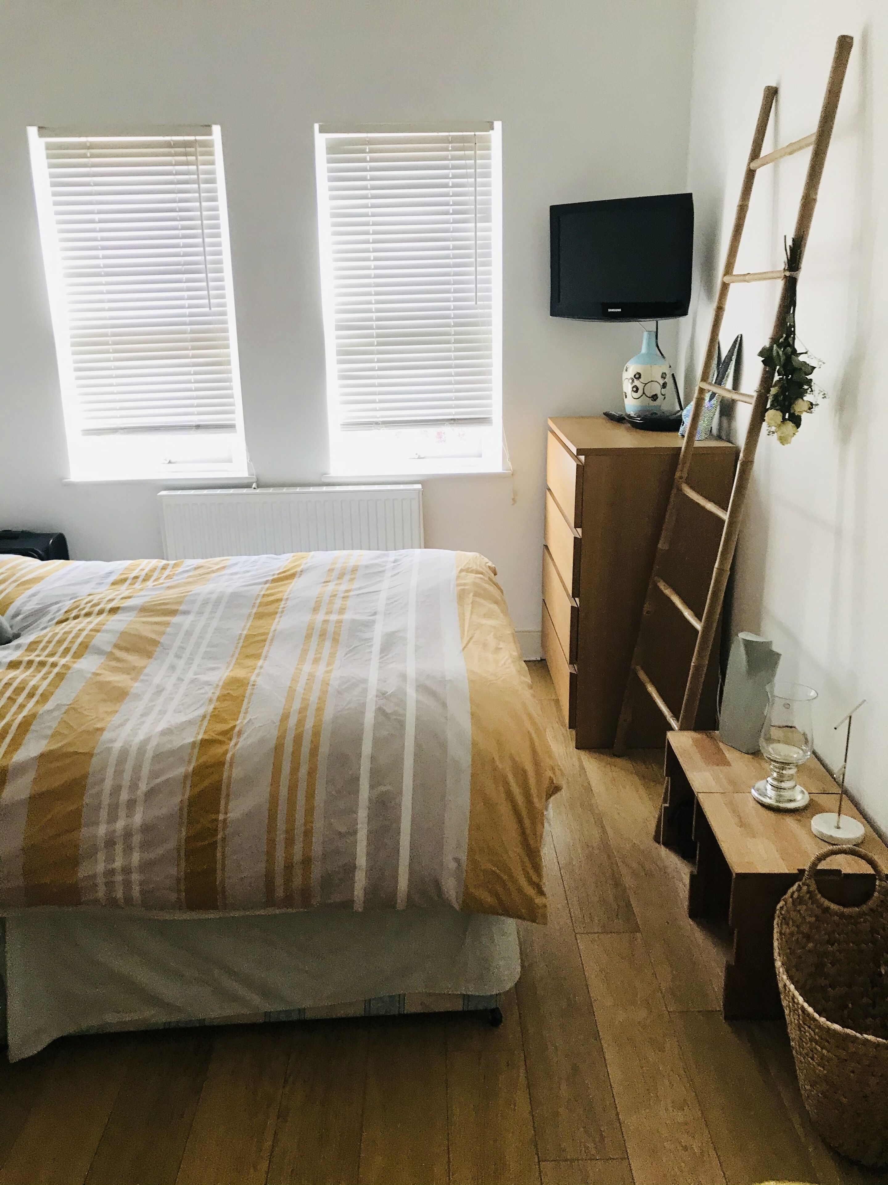 1 bedroom, iron/ironing board, bed sheets