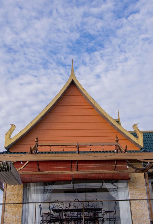 Exterior detail - Unique villa on hilltop viewing lake, valley, mountains (Bảo Lộc)