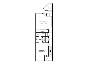 A master bedroom measuring 13'10" x 15'7" with a bathroom, closet, and a separate bedroom measuring 10'7" x 15'3". - Palm Beach Club #247 | Beach Access, Gulf Views! (Pensacola Beach)