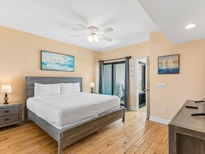 Primary Bedroom - King Bed + Balcony Access - Palm Beach Club #247 | Beach Access, Gulf Views! (Pensacola Beach)