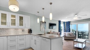 Fridge, microwave, oven, stovetop - Gulf Front, Amazing Views, Beach Setup, Bare Feet Retreat + FreeTickets! (Seacrest)