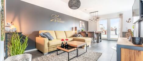 TV, caminetto, videoteca