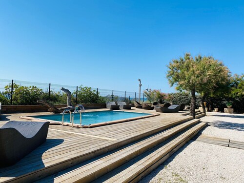 Beachfront villa with pool