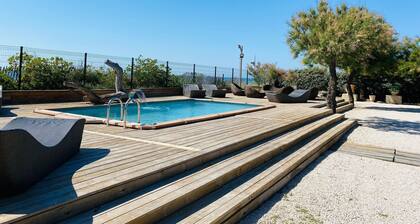 Beachfront villa with pool