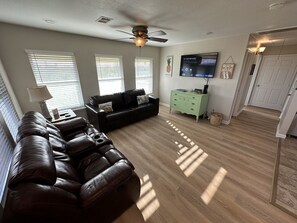 Smart TV, books, video library, stereo - Pineapple House - Fishing Paradise! Gated, Pet Friendly, Secluded (Port Bolivar)