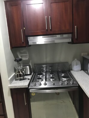 Fridge, microwave, oven, stovetop - New Condo-apartment Family-sized just 20 min.away from Santiago Airport, w pool. (Moca)