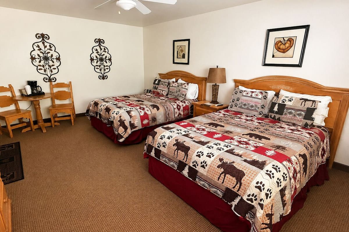 Room 203, The Peaks Room, 2 Queen Beds | In-room safe, soundproofing, free WiFi, bed sheets
