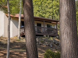 Family Cabin #1, 2 Bedrooms, 2 Queen Beds | Cofres nos quartos, quartos à prova de som, Wi-Fi de cortesia