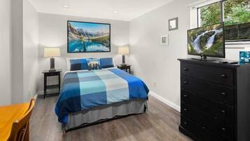 1 chambre, bureau, fer et planche Ă  repasser, lit parapluie