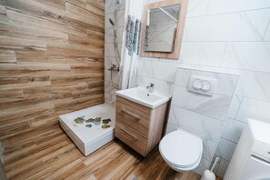 Ducha, secador de pelo, toallas