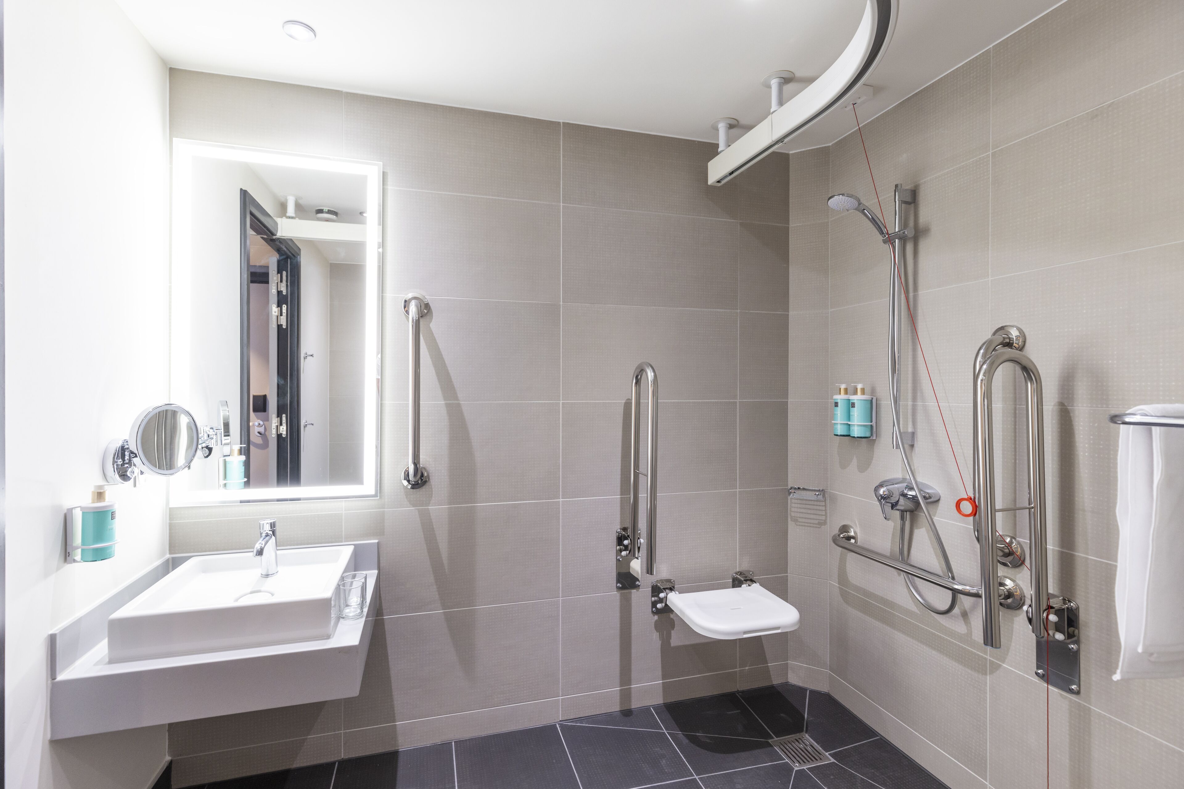 Habitación estándar, 1 cama King size, con acceso para personas discapacitadas | Baño | Amenidades de baño ecológicas, secadora de cabello, toallas, jabón 