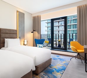 Deluxe-Zimmer, 2 Einzelbetten, Balkon, Meerblick (Palm Side Sea View)