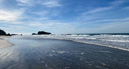 Luxe oceanfront home with decks, grill, fireplace, gourmet kitchen, & fast WiFi