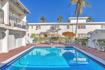 5 outdoor pools, open 9:00 AM to 9:00 PM, sun loungers at Neptune Oceanfront Rentals