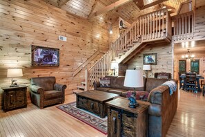 Smart-tv, eldstad och tv-spel