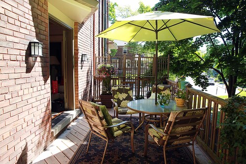 House faces south on park. Private driveway & 2 car parking. Deck & large garden