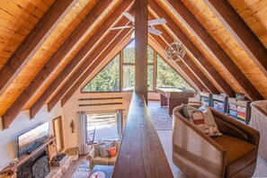 TV, fireplace, video games, stereo - A-Frame Cabin | Hot Tub • BBQ • Family Fun (Tahoe Vista)