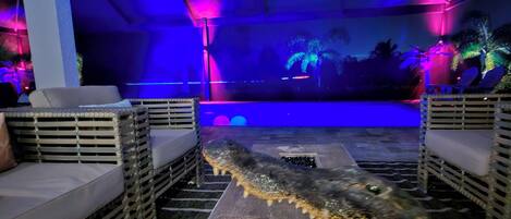 Piscina externa, piscina aquecida