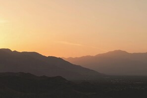 A mountainous landscape with a clear sky.