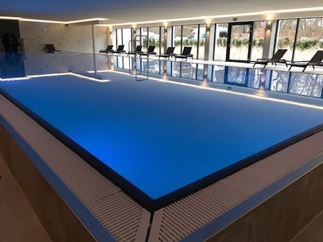 Indoor pool, a heated pool. Apartment 'Gardensuite Binz' with Pool, Wi-Fi & Terrace