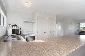 Fridge, microwave, dishwasher, toaster