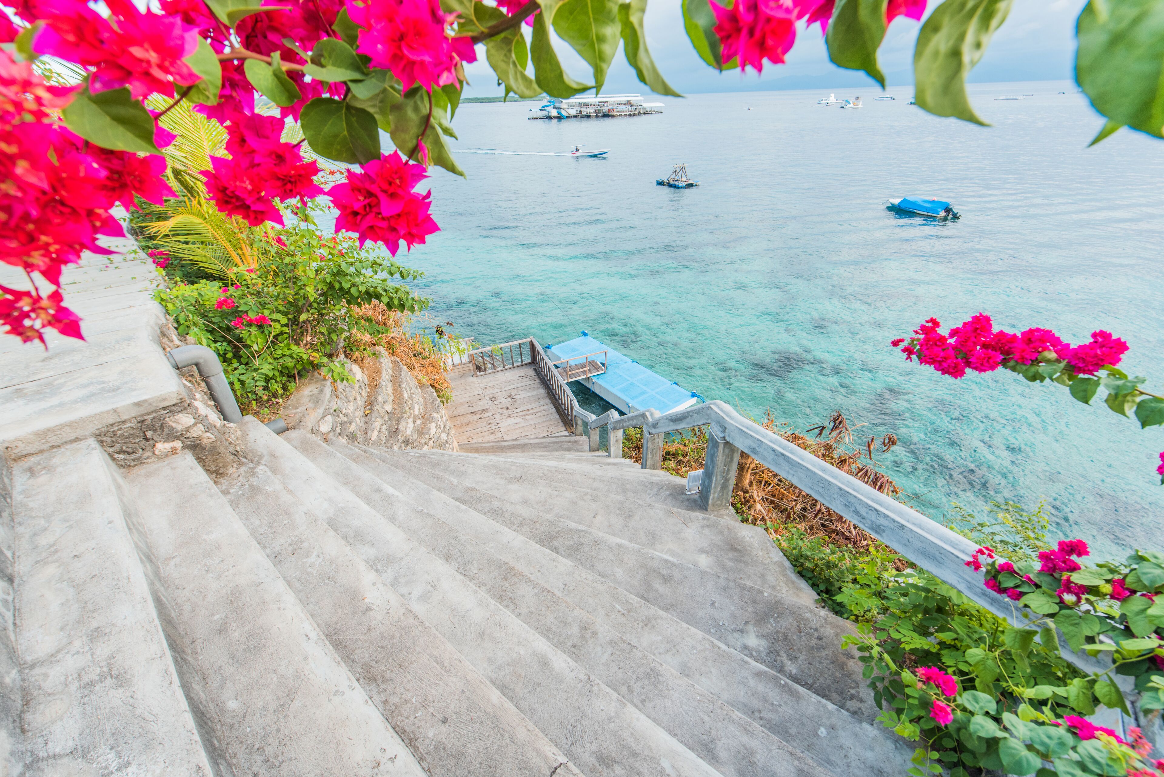 On the beach, white sand