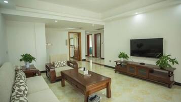Desk, blackout drapes, rollaway beds, bed sheets