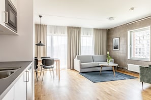 Apartamento, 1 quarto | Ferros/tábuas de passar roupa, Wi-Fi de cortesia, roupa de cama