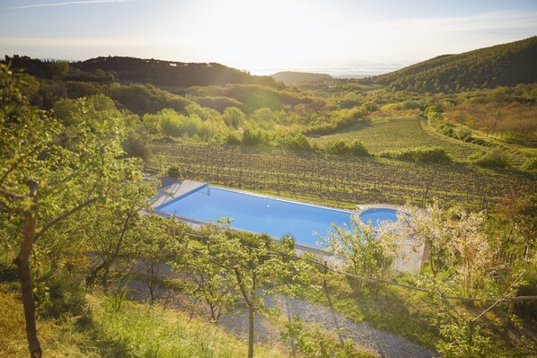 Outdoor pool, a heated pool