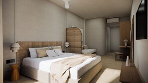 Hypo-allergenic bedding, down duvets, memory-foam beds, desk