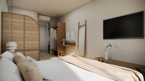 Junior Suite with Open Air Hot Tub and Garden View | Hypo-allergenic bedding, down comforters, memory foam beds, desk - Cavo Marelia (Karpathos)