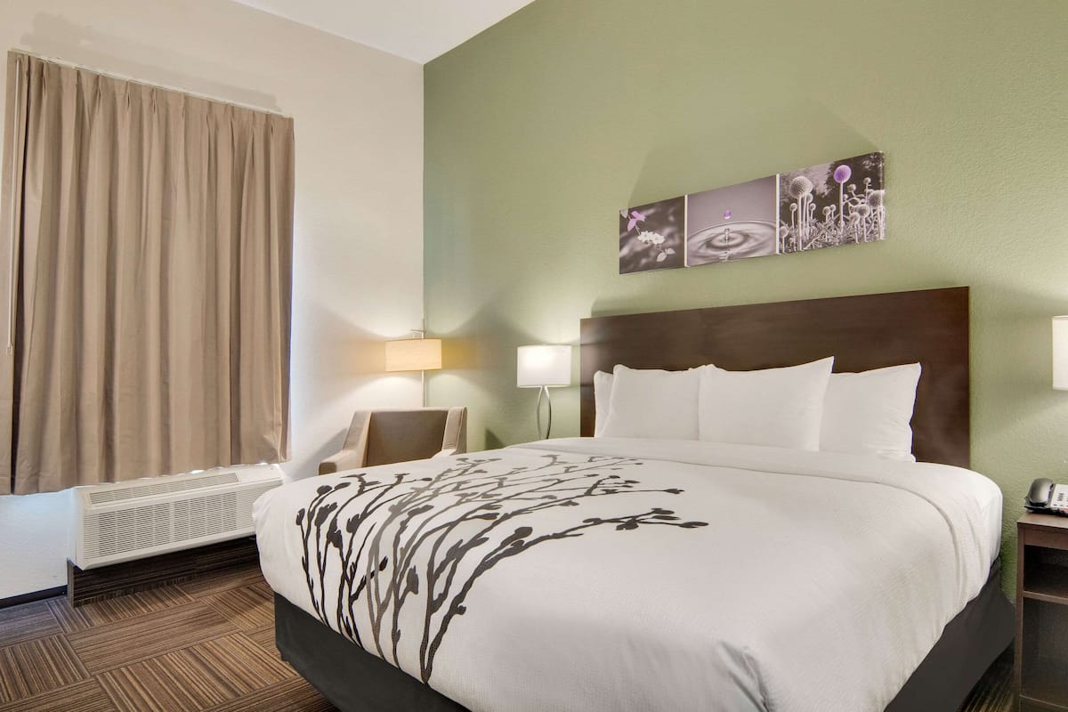Chambre, 1 trÚs grand lit, accessible aux personnes à mobilité réduite, non-fumeur